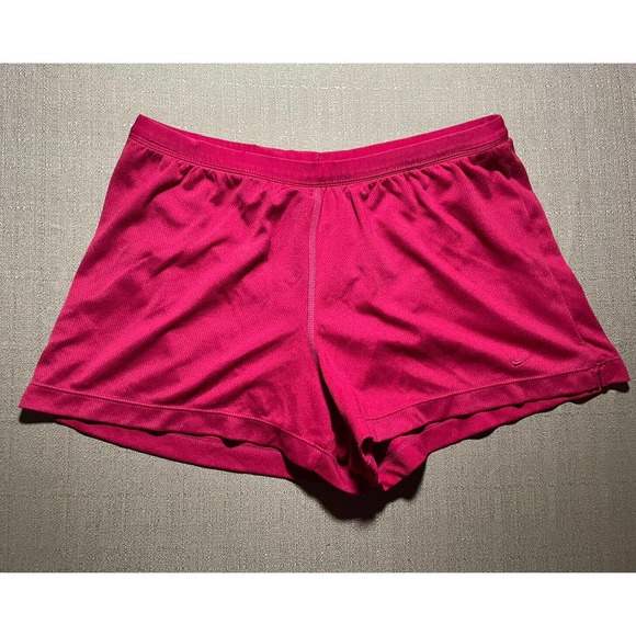 Vintage Nike Women’s Small S Workout Shorts Hot Pink / Red Drawstring White - Picture 1 of 4